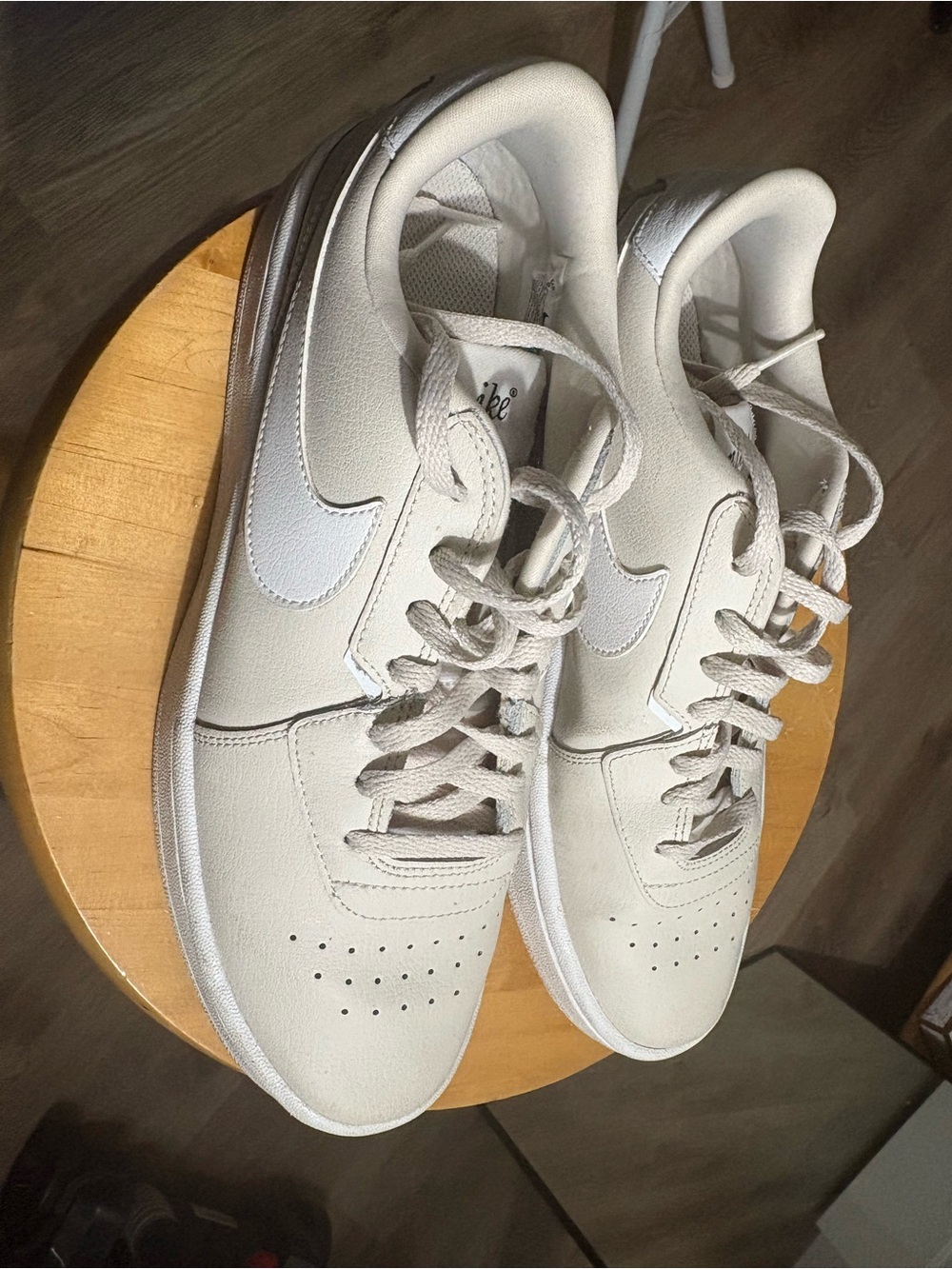 Nike Women's Off-White Leather Low-Top Sneakers